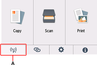 Schermata HOME: Selezionare Rete